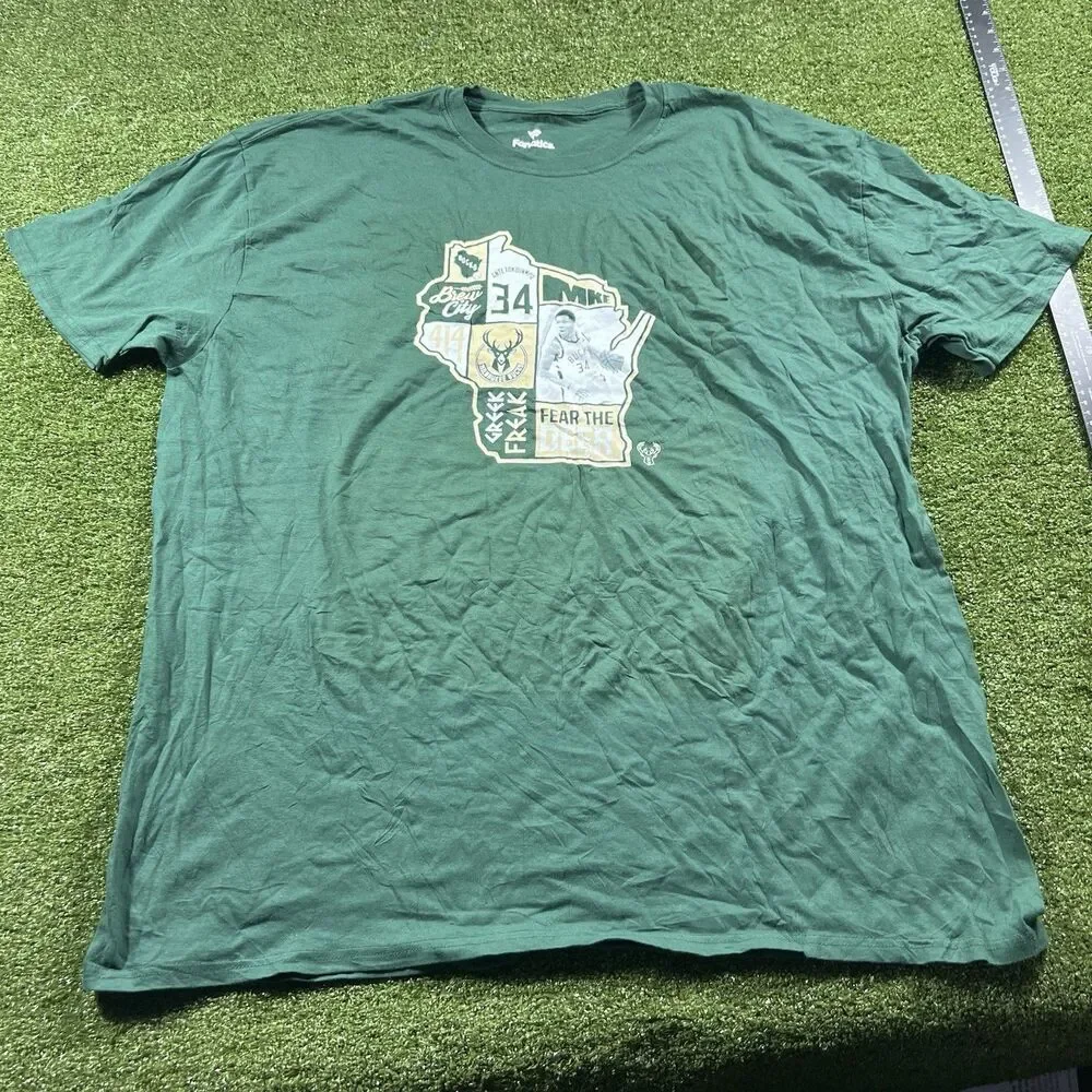 Fanatics Milwaukee Bucks Mens 3XL Basketball Shirt Sleeve NWOT